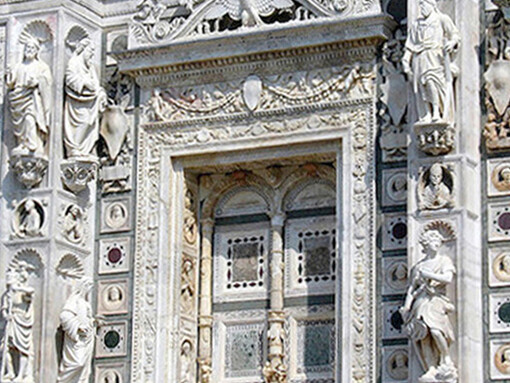 Certosa di Pavia, dettaglio della facciata