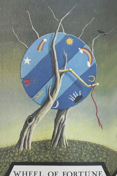 Fergus Hall, Tarot of the Witches, Scotland, 1976. Retrieved from Hundley, J., Slinger, P., Fiebig, J., & Kroll, M. (2021). Tarot. Taschen