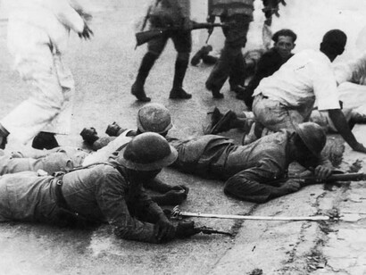 Enfrentamiento entre leales y contrarios al gobierno de Medina en el golpe de Estado de 1945, Venezuela