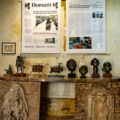 Installation view mostra Fango, Acqua e Arte, 2024, Courtesy Galleria Baroni,(credits Sergio Golia)