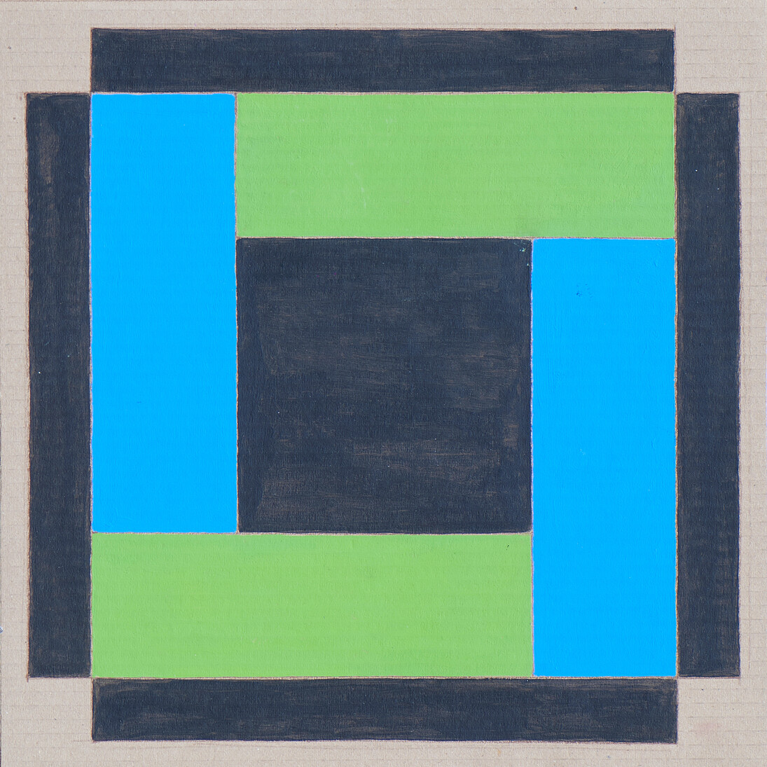Jeu inversé, gouache sur carton, 42 x 42 cm, 2014 