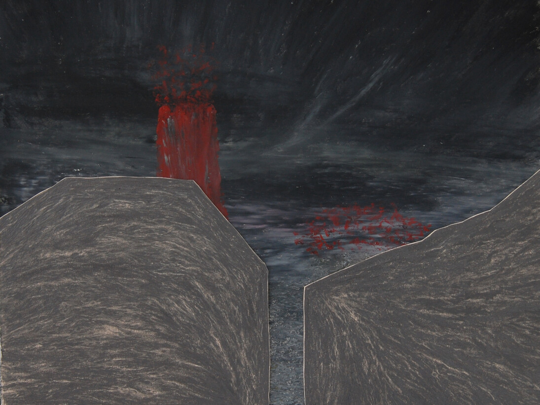 Robyn O’Neil, The Tower, 2014, Graphite and oil pastel/paper, 11 5/16 x 9 in. Courtesy: Susan Inglett Gallery, NYC.