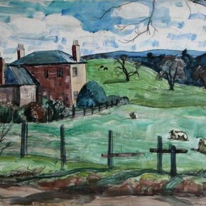 Sir William Gillies, The Manse near Bolton, Midlothian, pencil & watercolour