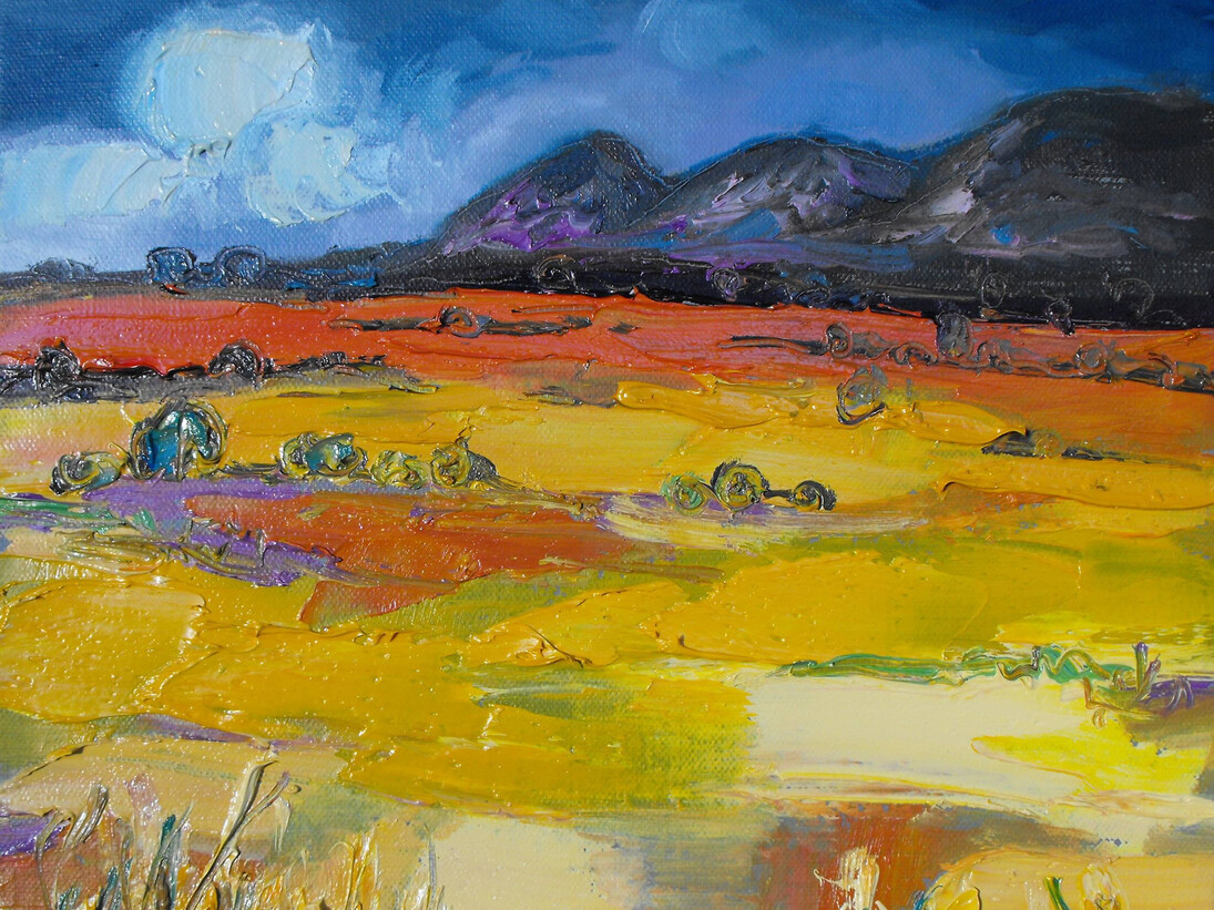 Yellow Moorland, the Campsies by Judith I Bridgland
