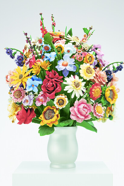 Large Vase of Flowers, 1991, Polychromed wood, Edition no 3/3, Sammlung Ludwig – Ludwig Forum für Internationale Kunst, Aix-la-Chapelle © Jeff Koons