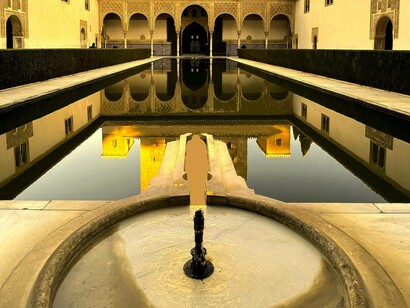View of a water body in Alhambra, Granada, Spain