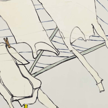 Zilla Leutenegger, Wäschespinne I (detail), 2025. Mit freundlicher genehmigung des Museum Tinguely