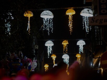 Luzes de Natal em Perlim, em Santa Maria da Feira, Distrito de Aveiro, Portugal