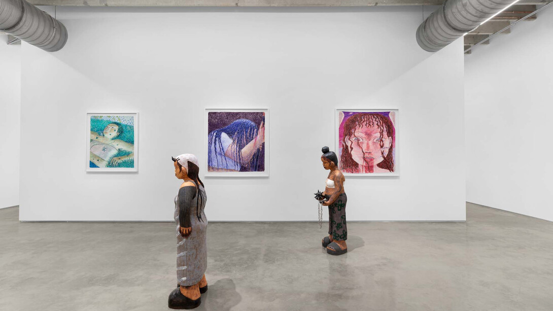 Sydnie and Haylie Jimenez, How Aweful Goodness Is, 2023, installation view, photo by Zachary Balber. Courtesy of Mindy Solomon Gallery