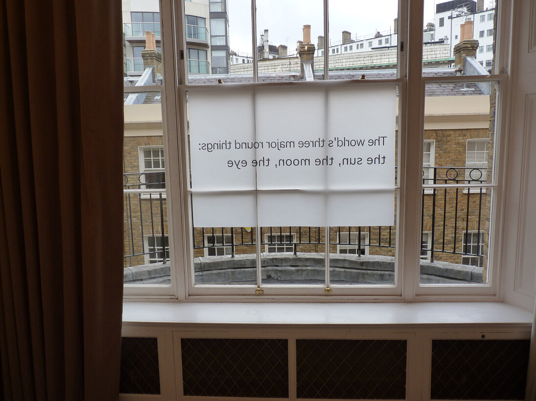 Satoshi Hashimoto,The World's Three Major Round Things: the Sun, the Moon, the Eye (text), 2014
 