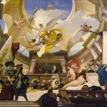 Mihály Munkácsy, The triumph of art. Sketch for the ceiling fresco of the staircase in Vienna’s Kunsthistorisches Museum, 1889. Courtesy of the Museum of Fine Arts