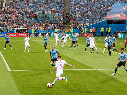 Luis Suárez durante un partido contra Portugal por la Copa del Mundo, Rusia, 30 de junio de 2018