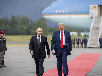 President Donald J. Trump received Russian President Vladimir Putin at Joint Base Elmendorf-Richardson in Anchorage, Alaska, on August 15, 2025—a symbolic meeting aimed at opening a path toward peace in Ukraine