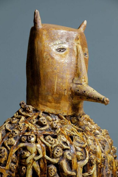 Kerry Jameson, 'Unbounded' installation view with focus on 'Wicker Man' (2013), photo © Philip Sayer, courtesy of Marsden Woo Gallery