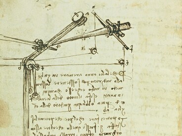 Leonardo da Vinci, Codice sul volo degli uccelli, 1505. Pagina 16, verso, dettaglio