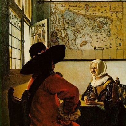 'Militar y muchacha riendo' (c. 1658), J. Vermeer