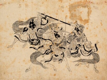 Bozzetto per il “Romanzo dei tre regni” di Katsushika Hokusai, 1830, collezione del Museo d'Arte di Honolulu