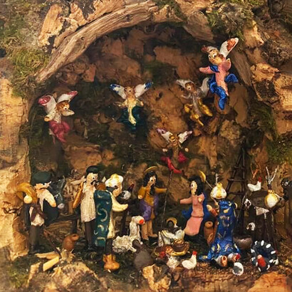 Pesebre a escala miniatura, obra de Mario Accurso