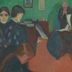 Edvard Munch, La morte nella stanza della malata, 1893. Courtesy of Palazzo Bonaparte