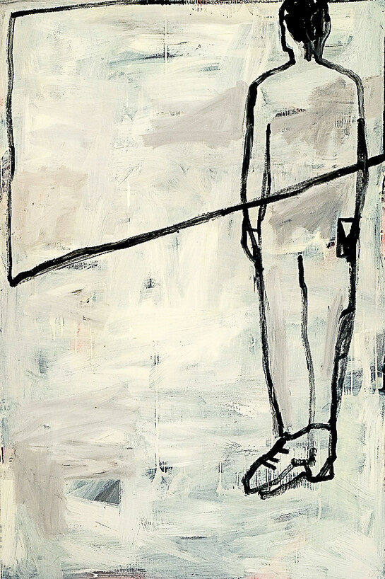 Marek Szczesny, White Powder on Glass, 2013, oil on canvas, 195 x 130 cm, Copyright the artist, Courtesy l’étrangère