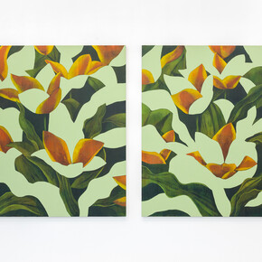 Ryan Mrozowski, Untitled (Pair), 2018, Acrylic on linen, 2 parts, 127 x 101,6 cm, Courtesy the artist and Galerie Nordenhake Berlin / Stockholm