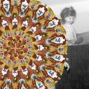 Marija Nemcenko
No more than vodka & kebabs 
Photographic print (one of three)
No more than vodka & kebabs by Marija Nemčenko co-opts the visual language of advertising as a way to explore stereotypes relating to migration, as well as the artist’s own identity. 
