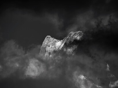An image of the Himalayan mountains covering India, Nepal, China and Bhutan 