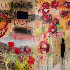 Joan Snyder, … And acquainted with grief [Diptych] (detail), 1997. Courtesy of Hirschl & Adler Modern