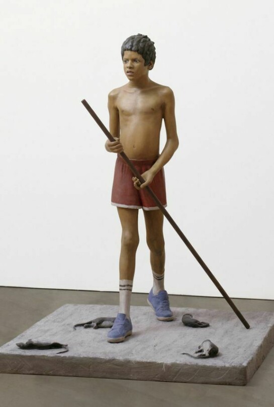 John Ahearn, Raymond (Rat Killer), 63 x 48 x 48 in/160 x 122 x 122 cm