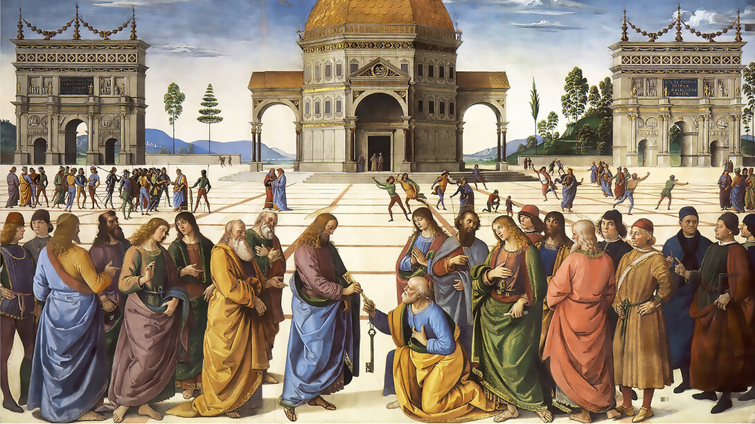 Perugino, “Delivery of the keys", 1481-1482 (Vatican, Sixtine Chapel)