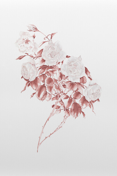 Hannah Maybank, Emily, 2014, Japanese Glass Pigment and Gofun White in Watercolour on Stretched
Watercolour Paper over Polyester, 35 1/2 x 29 1/2 in / 90 x 75 cm