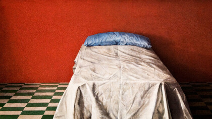 Luino Bernardino, The bed in the red room, 1976/77