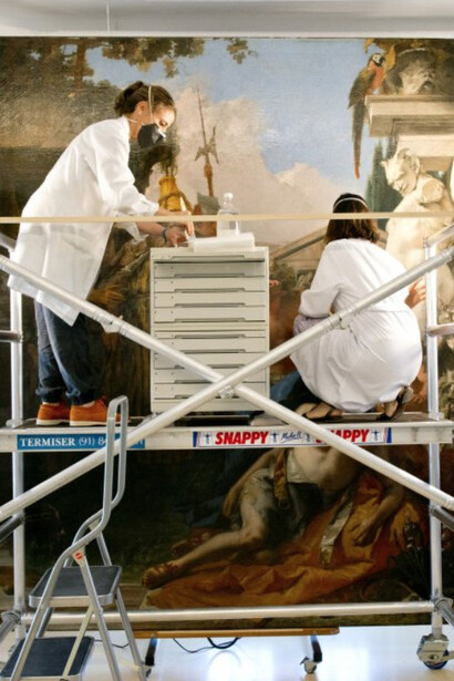 Restauración y estudio técnico de La muerte de Jacinto, de Tiepolo. Courtesy of Museo Nacional Thyssen-Bornemisza