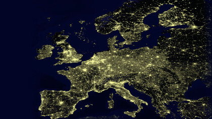 L’Europa di notte, vista dal satellite