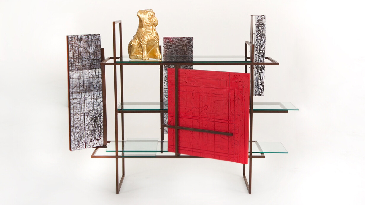 Pedro Barrail, Huellas Cabinet, 2023, 800 x 572 in. Courtesy of the artist and Cristina Grajales Gallery
