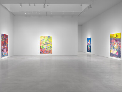 Jadé Fadojutimi, Dwelve. A goosebump in memory, exhibition view. Courtesy of Gagosian