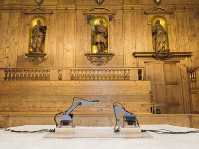 Transanatomy, installation view. Al centro, Roberto Pugliese, Equilibrium Variant, 2011. Ph Alessandro Gaffuri, courtesy il fotografo
