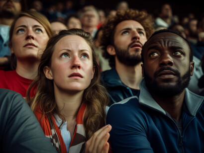 Spectateurs exprimant leur indignation pendant un match