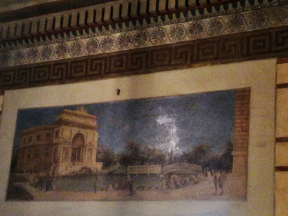 Particolare della decorazione interna con la raffigurazione dell’Acquario Romano, foto Roberto Luciani