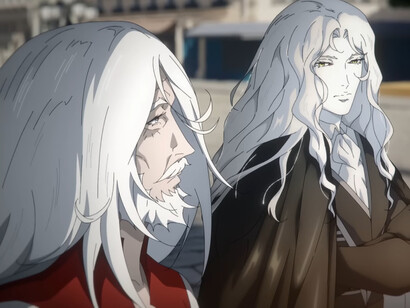 Dracula and Alucard sharing the frame in an animated adaptation, symbolising the cultural exchange between Western literature and Japanese-inspired media