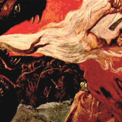 Detalle de «Thor y la serpiente de Midgard», Doepler, 1905