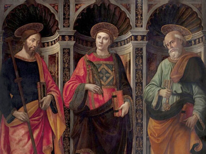 Domenico Bigordi detto il Ghirlandaio, I santi Stefano, Giacomo Maggiore e Pietro, particolare
