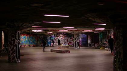 Graffiti inside a tunnel in London, England