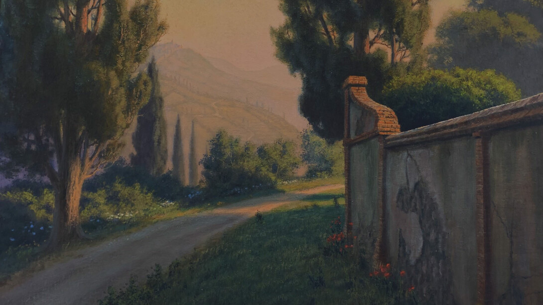 Joseph McGurl, Late afternoon Tuscan light, 2021. Courtesy of Palm Avenue Fine Art