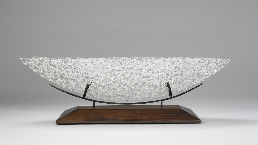 Brent Kee Young, Vessel I (Matrix Series), Flame-worked borosilicate glass, 35 x 6.75 x 9 in. Courtesy of LewAllen Galleries