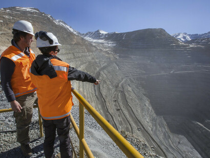 Operarios en una mina chilena 