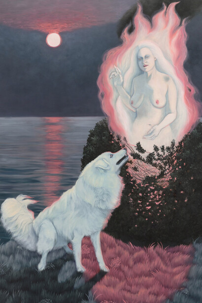 Annie Brito Hodgin, Burning bush II (detail), 2026. Courtesy of Red Arrow Gallery