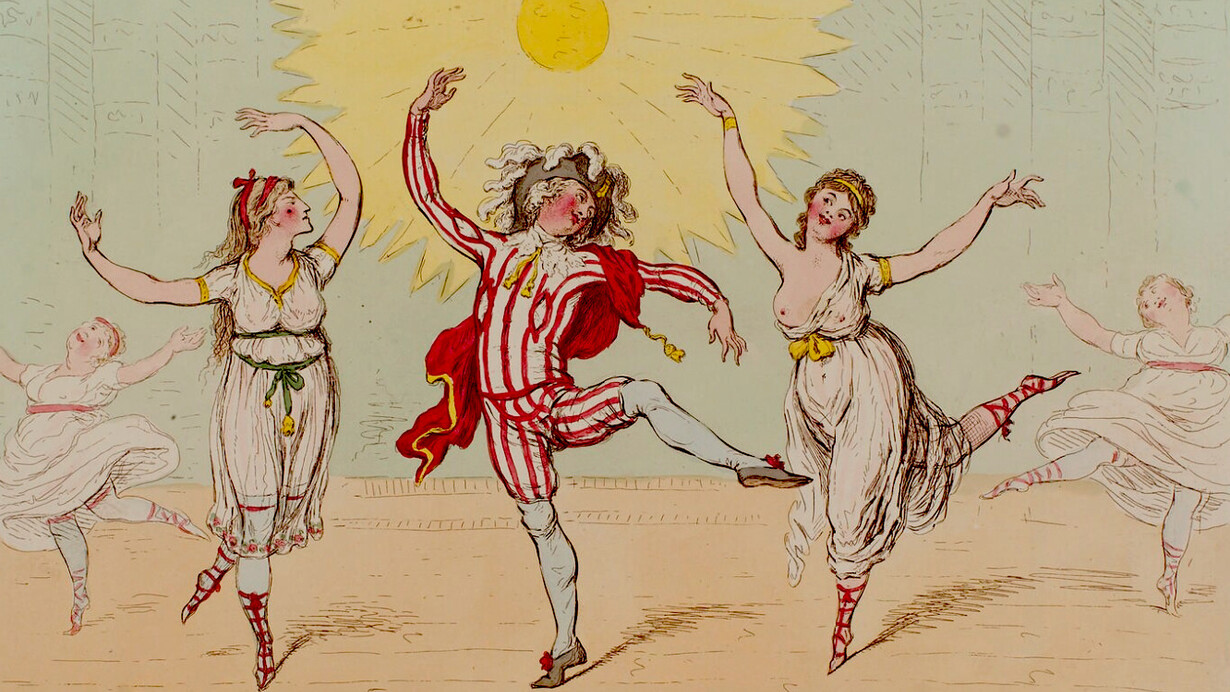 «Modern grace  or the operatical finale to the ballet of Alonzo e Caro», de James Gillray, 1796