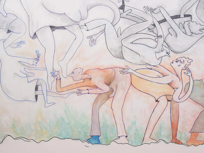 Wall drawing series: Gladys Nilsson, exhibition view. Courtesy of the Menil Collection