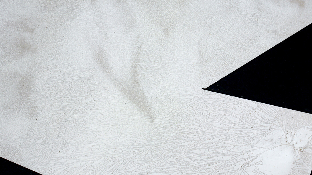 Nanni Menetti, Sempre più lontano da me, crio-grafie (2014), dettaglio, 40 x 60 cm